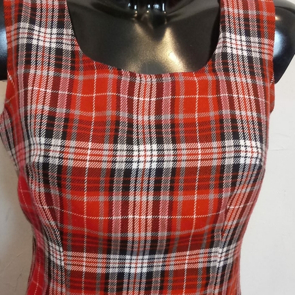Vintage Y2K 90's School Girl Red Plaid Grunge Mini Jumper Dress sz XS S - Picture 2 of 8